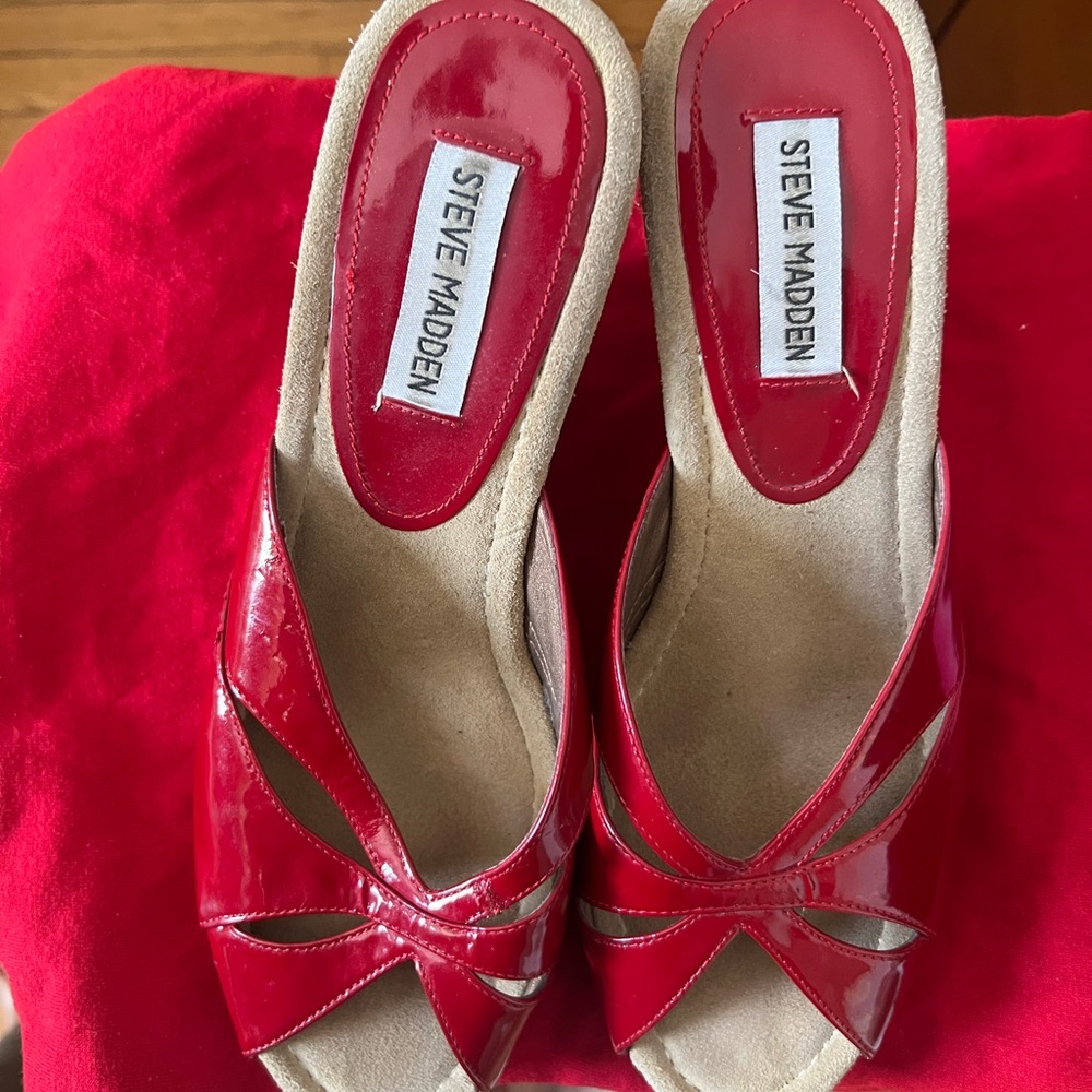 Steve Madden Red cheetah wedges - Picture 2 of 6